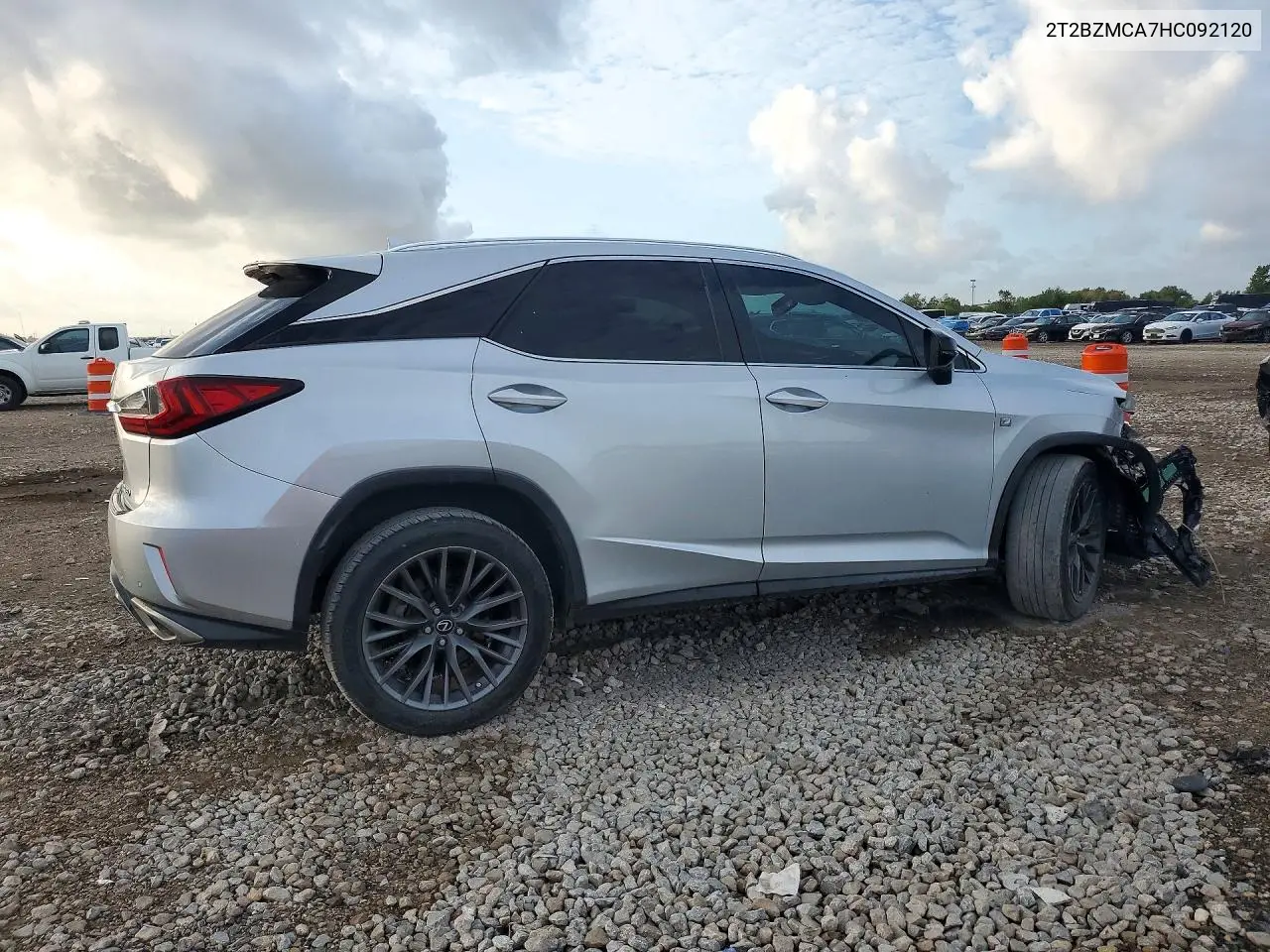 2017 LEXUS RX VIN 2T2BZMCA7HC092120 — фото 3