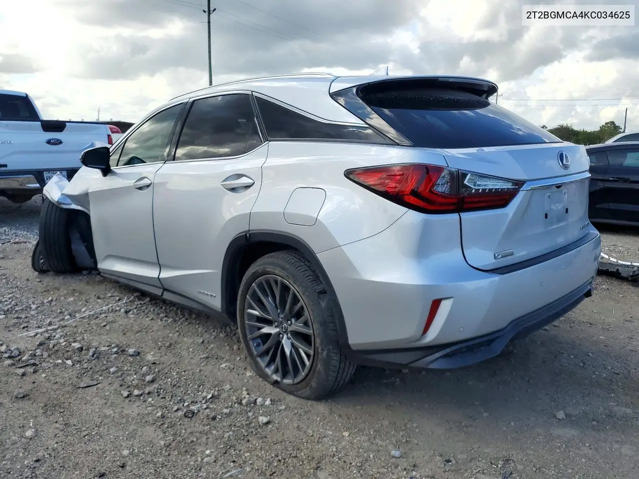 2019 LEXUS RX VIN 2T2BGMCA4KC034625 — фото 2