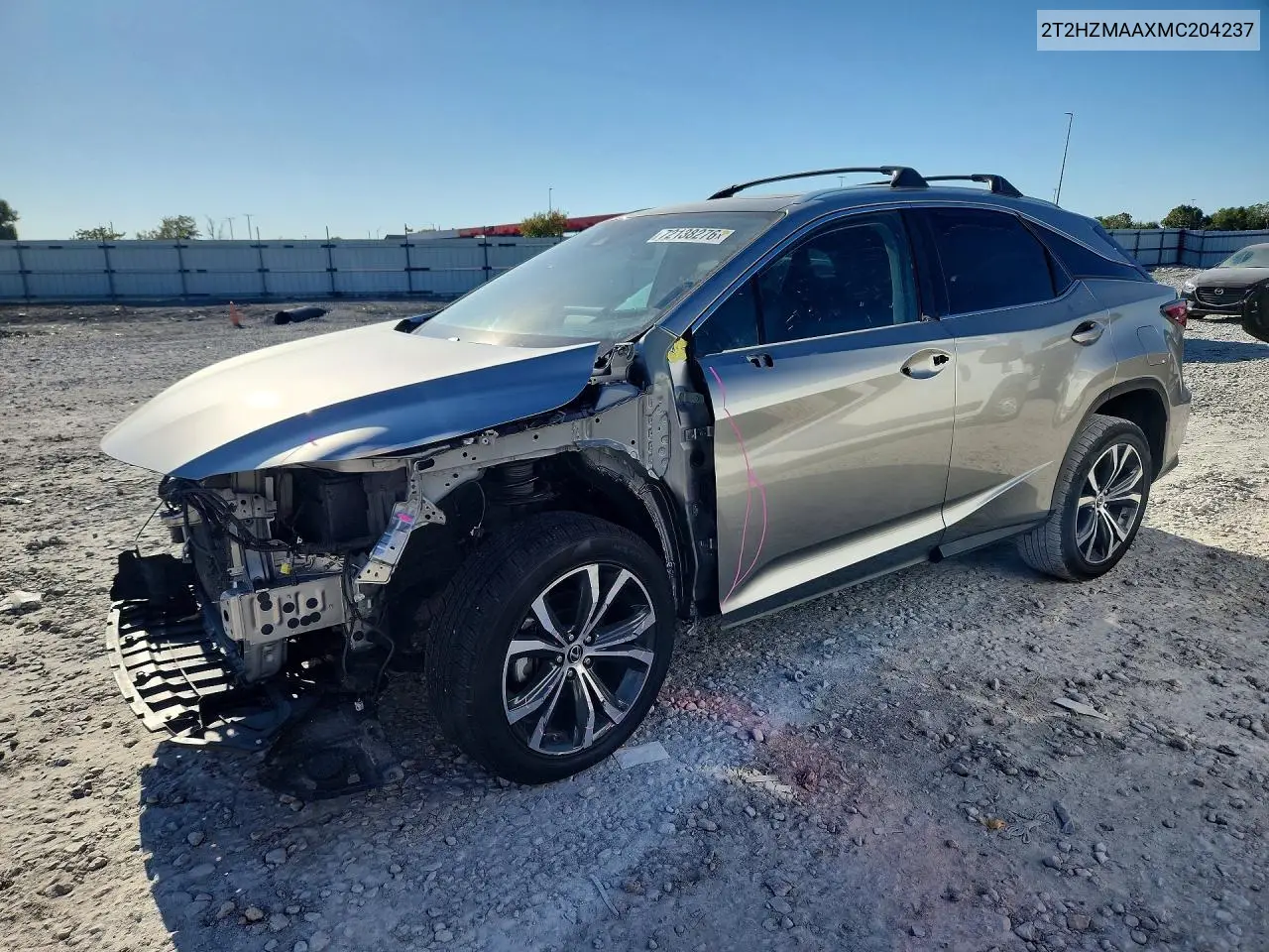 LEXUS RX 2021, VIN 2T2HZMAAXMC204237