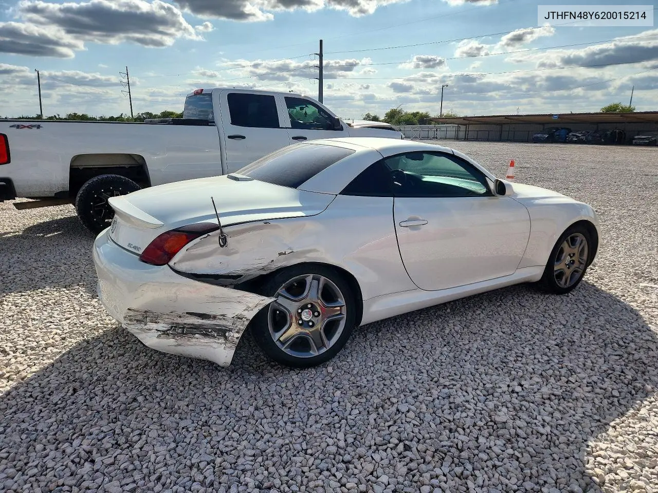 2002 LEXUS SC VIN JTHFN48Y620015214 — фото 3
