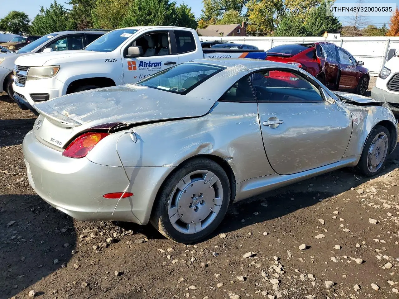 2002 LEXUS SC VIN JTHFN48Y320006535 — фото 3