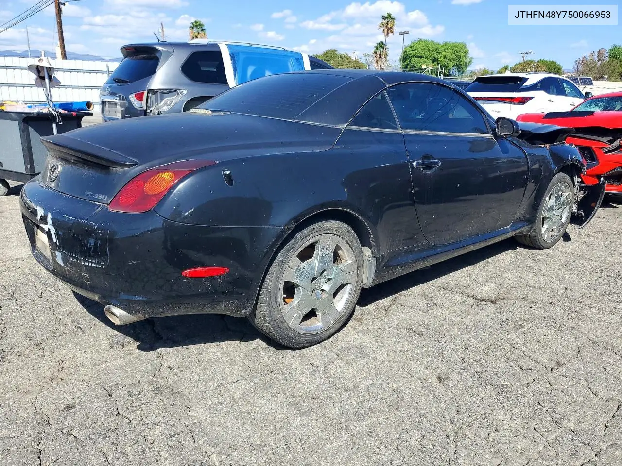 2005 LEXUS SC VIN JTHFN48Y750066953 — фото 3