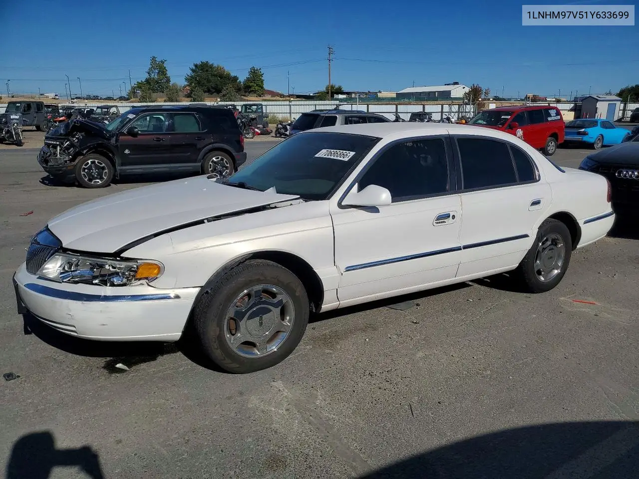 LINCOLN CONTINENTAL 2001, VIN 1LNHM97V51Y633699