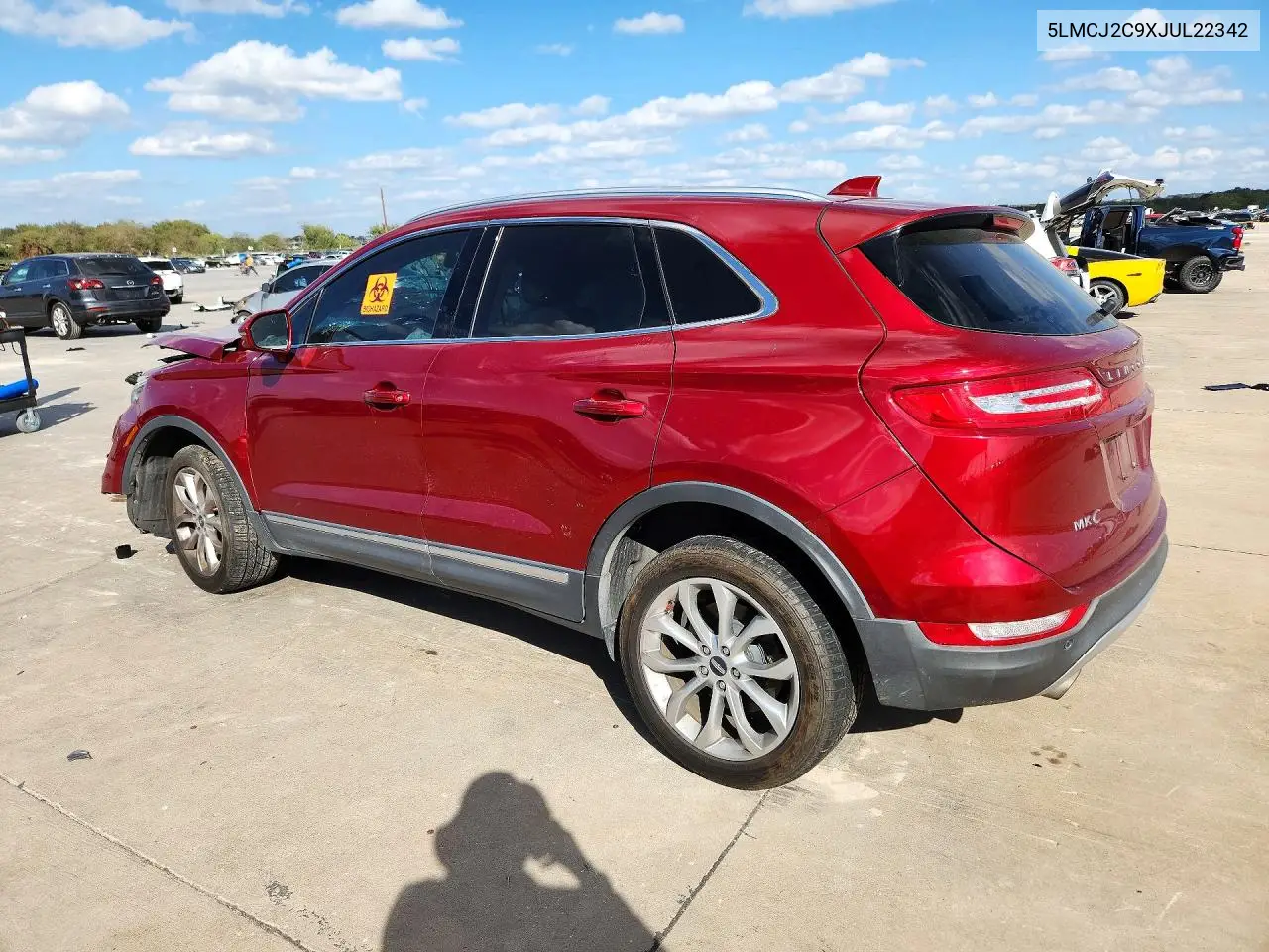 2018 LINCOLN MKC VIN 5LMCJ2C9XJUL22342 — фото 2