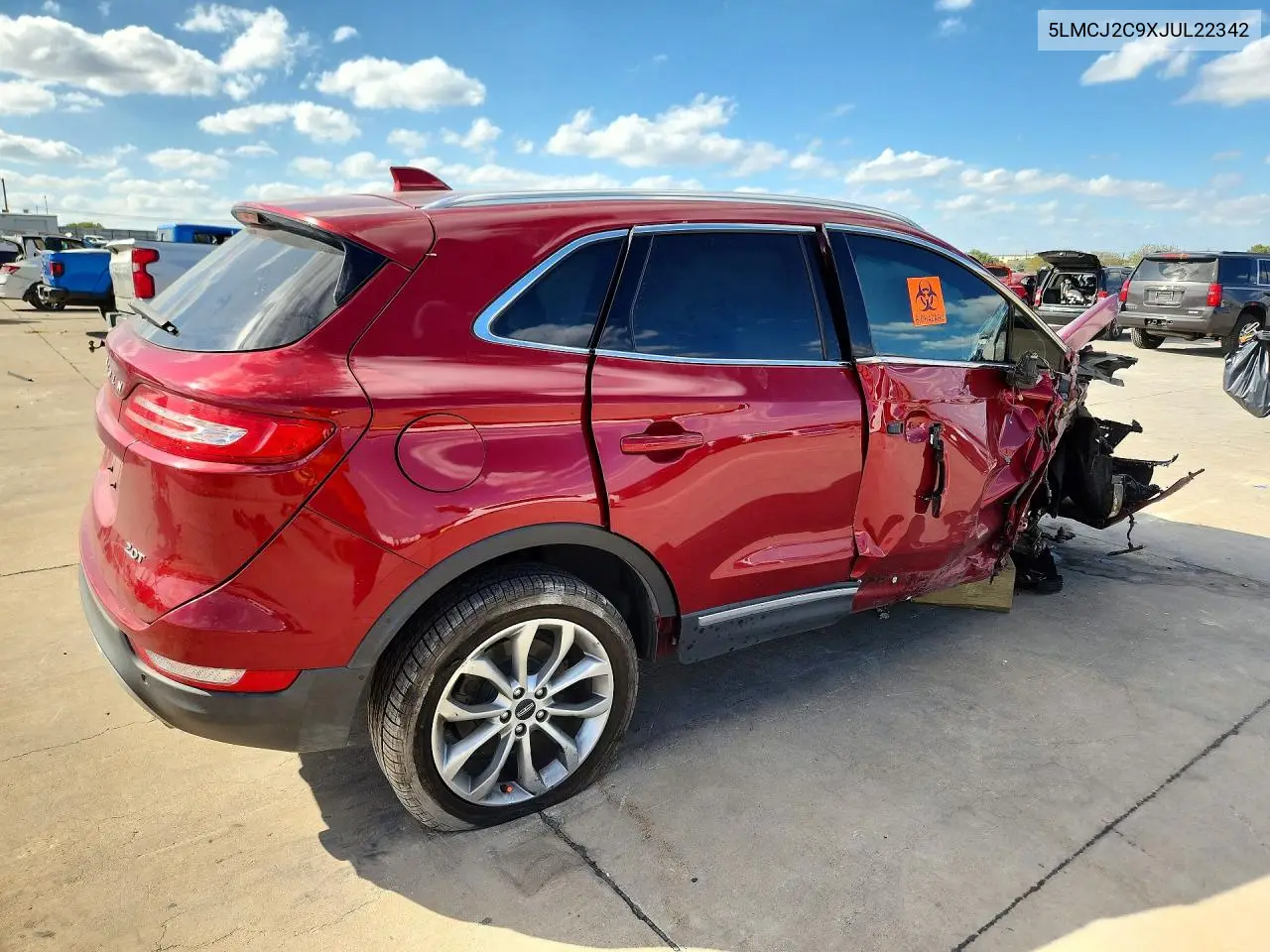 2018 LINCOLN MKC VIN 5LMCJ2C9XJUL22342 — фото 3