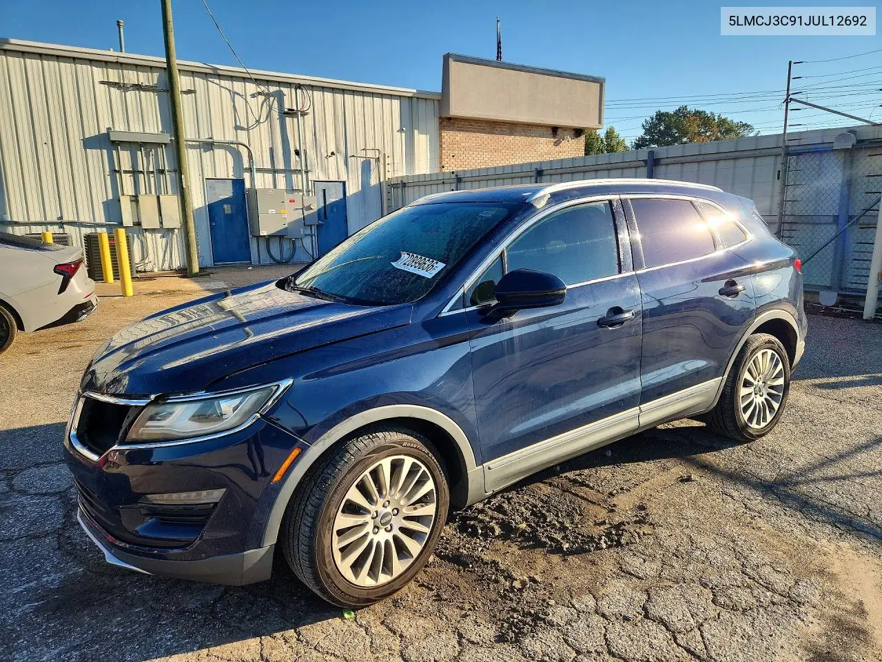 LINCOLN MKC 2018, VIN 5LMCJ3C91JUL12692