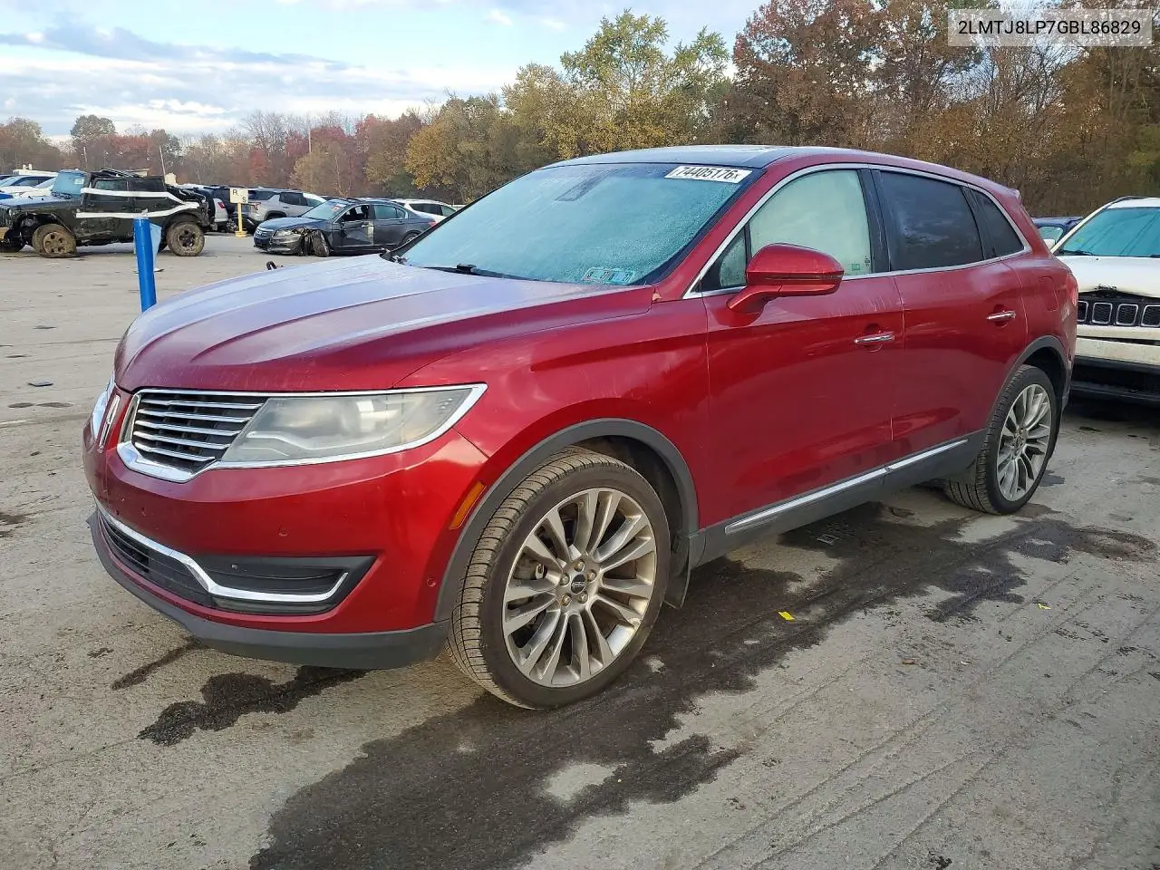 LINCOLN MKX 2016, VIN 2LMTJ8LP7GBL86829