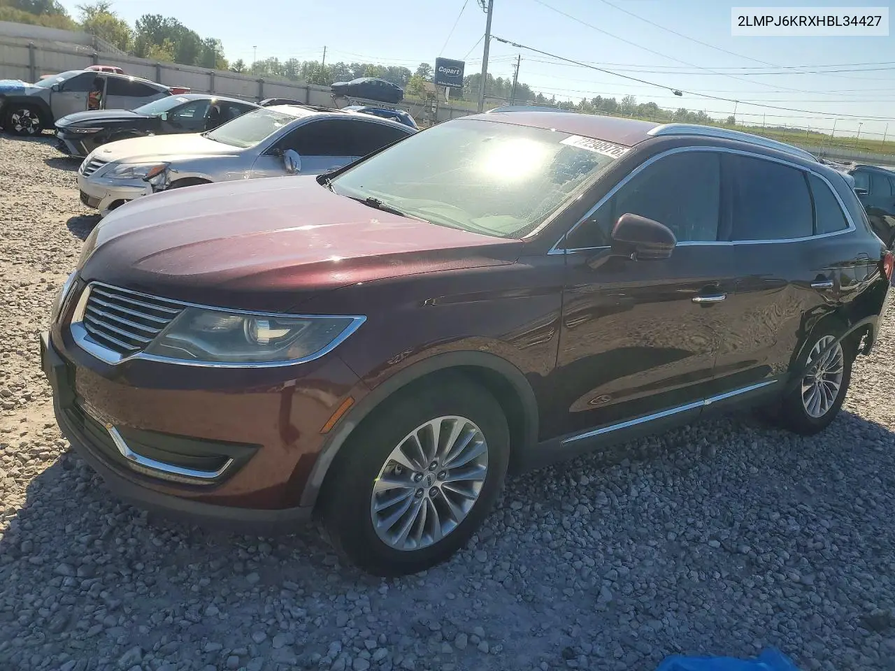 LINCOLN MKX 2017, VIN 2LMPJ6KRXHBL34427