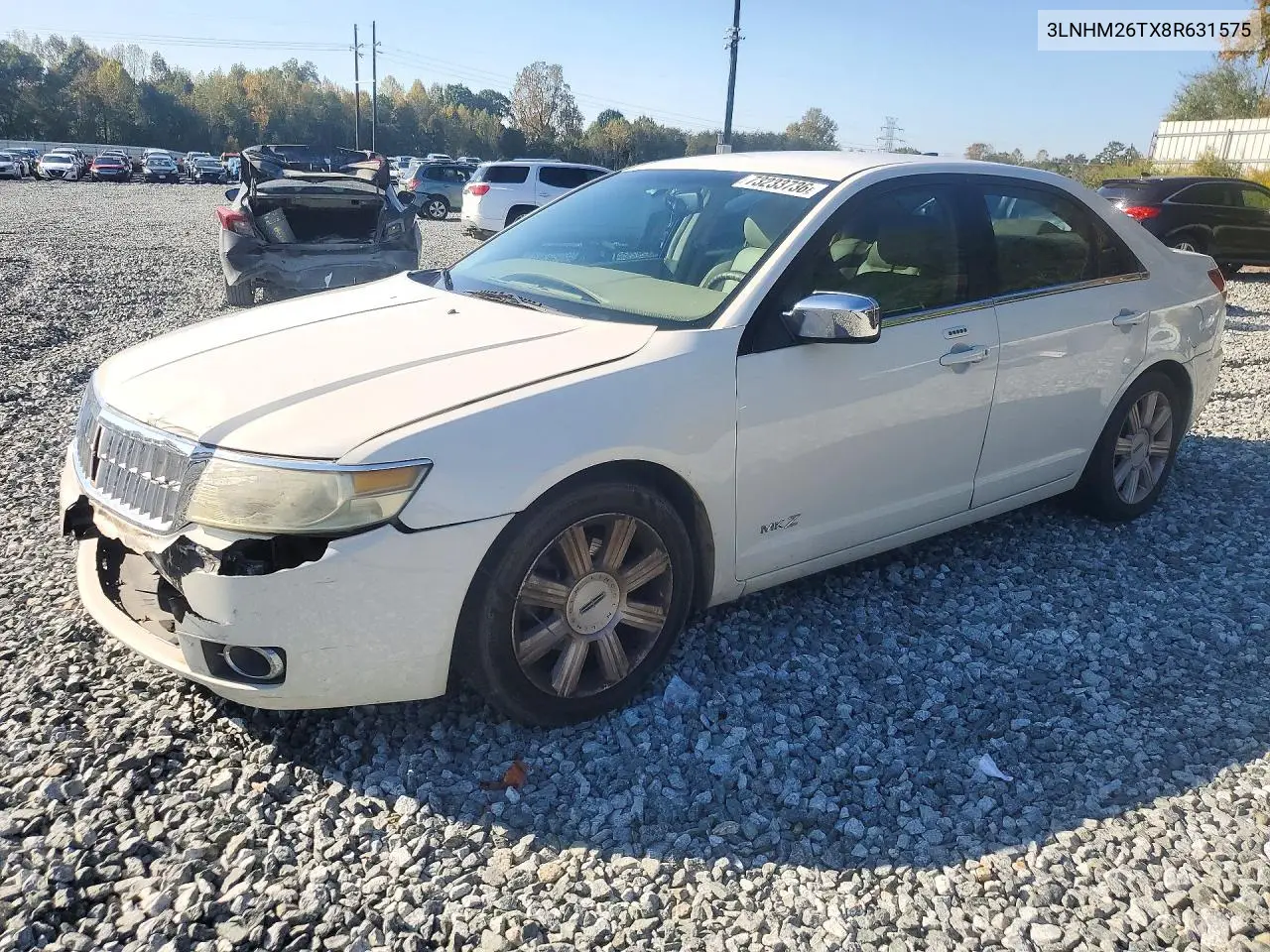 LINCOLN MKZ 2008, VIN 3LNHM26TX8R631575