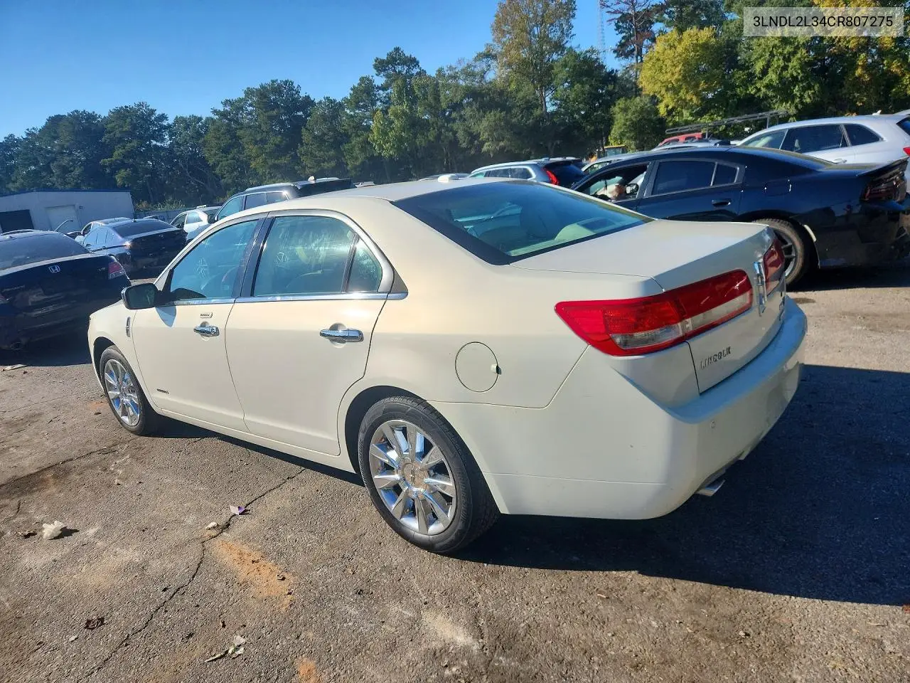 2012 LINCOLN MKZ VIN 3LNDL2L34CR807275 — фото 2