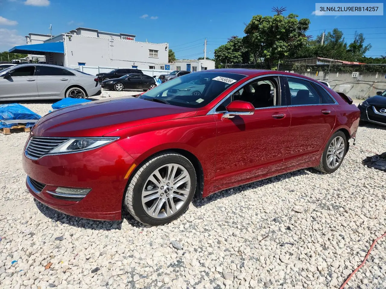 LINCOLN MKZ 2014, VIN 3LN6L2LU9ER814257