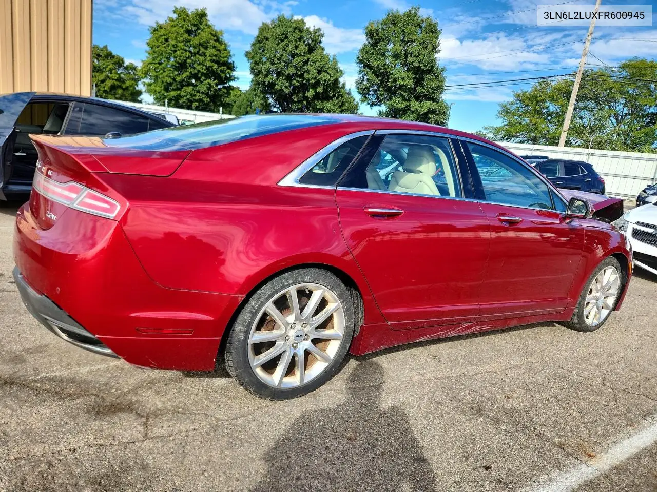 2015 LINCOLN MKZ VIN 3LN6L2LUXFR600945 — фото 3