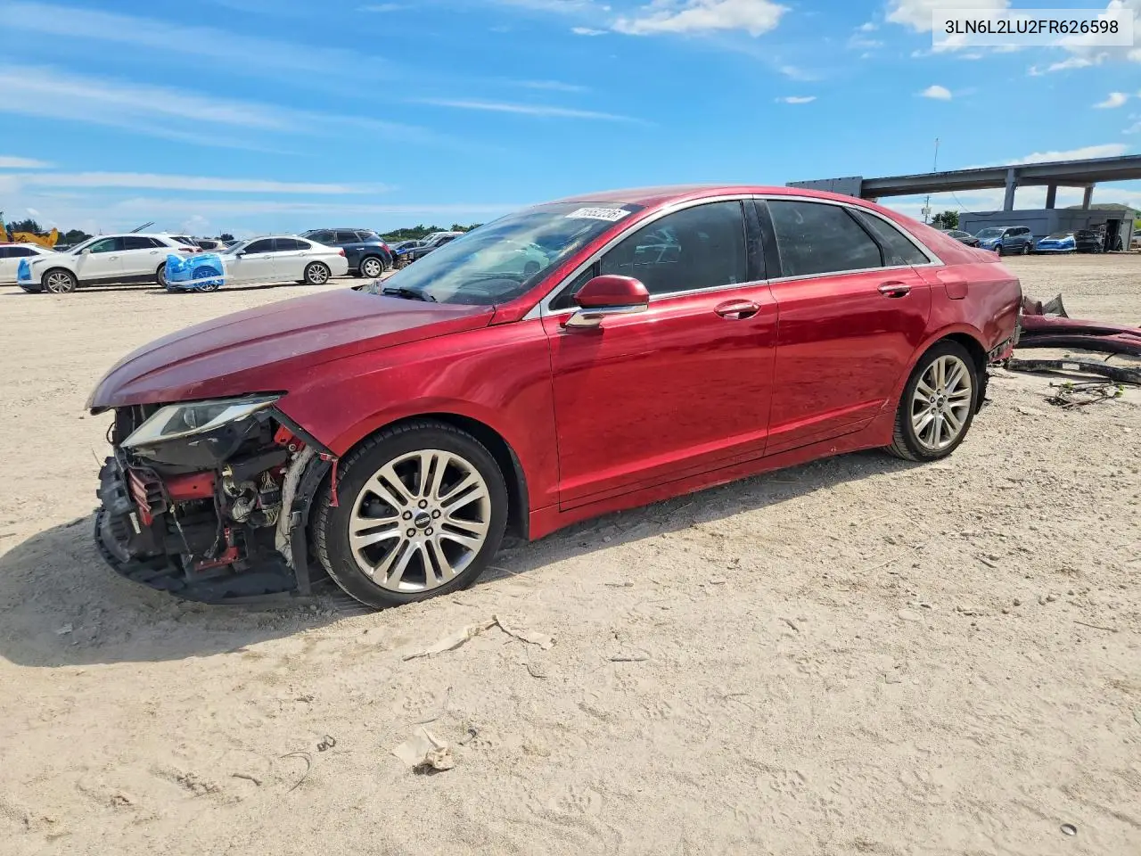 LINCOLN MKZ 2015, VIN 3LN6L2LU2FR626598