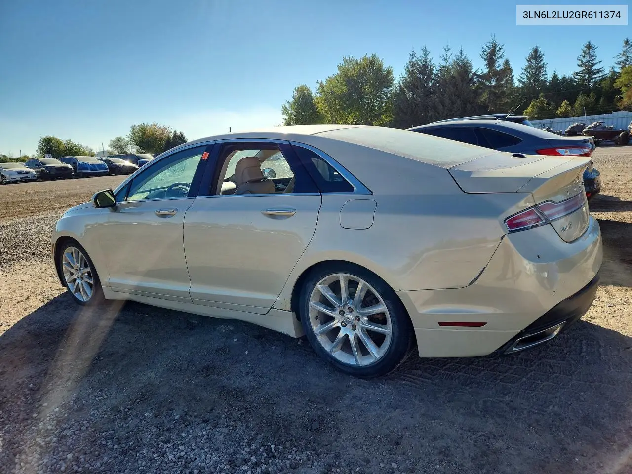 2016 LINCOLN MKZ VIN 3LN6L2LU2GR611374 — фото 2