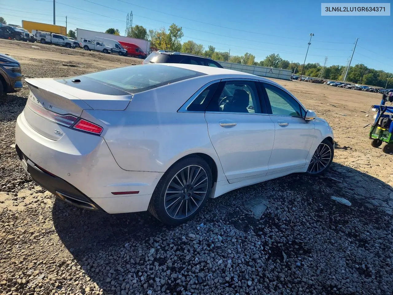 2016 LINCOLN MKZ VIN 3LN6L2LU1GR634371 — фото 3