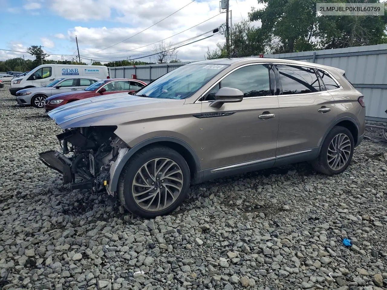 LINCOLN NAUTILUS 2019, VIN 2LMPJ8LP0KBL60759