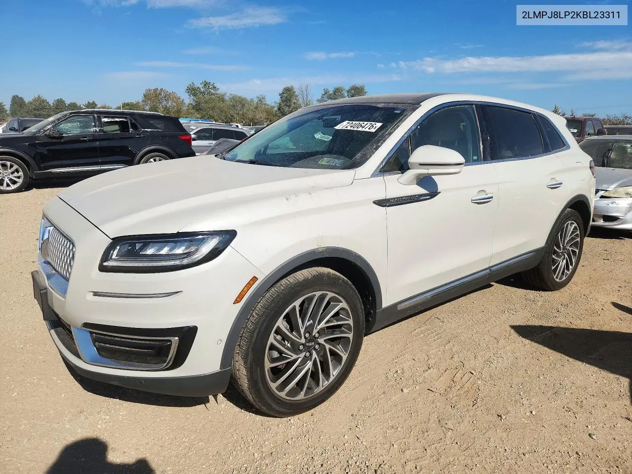 LINCOLN NAUTILUS 2019, VIN 2LMPJ8LP2KBL23311