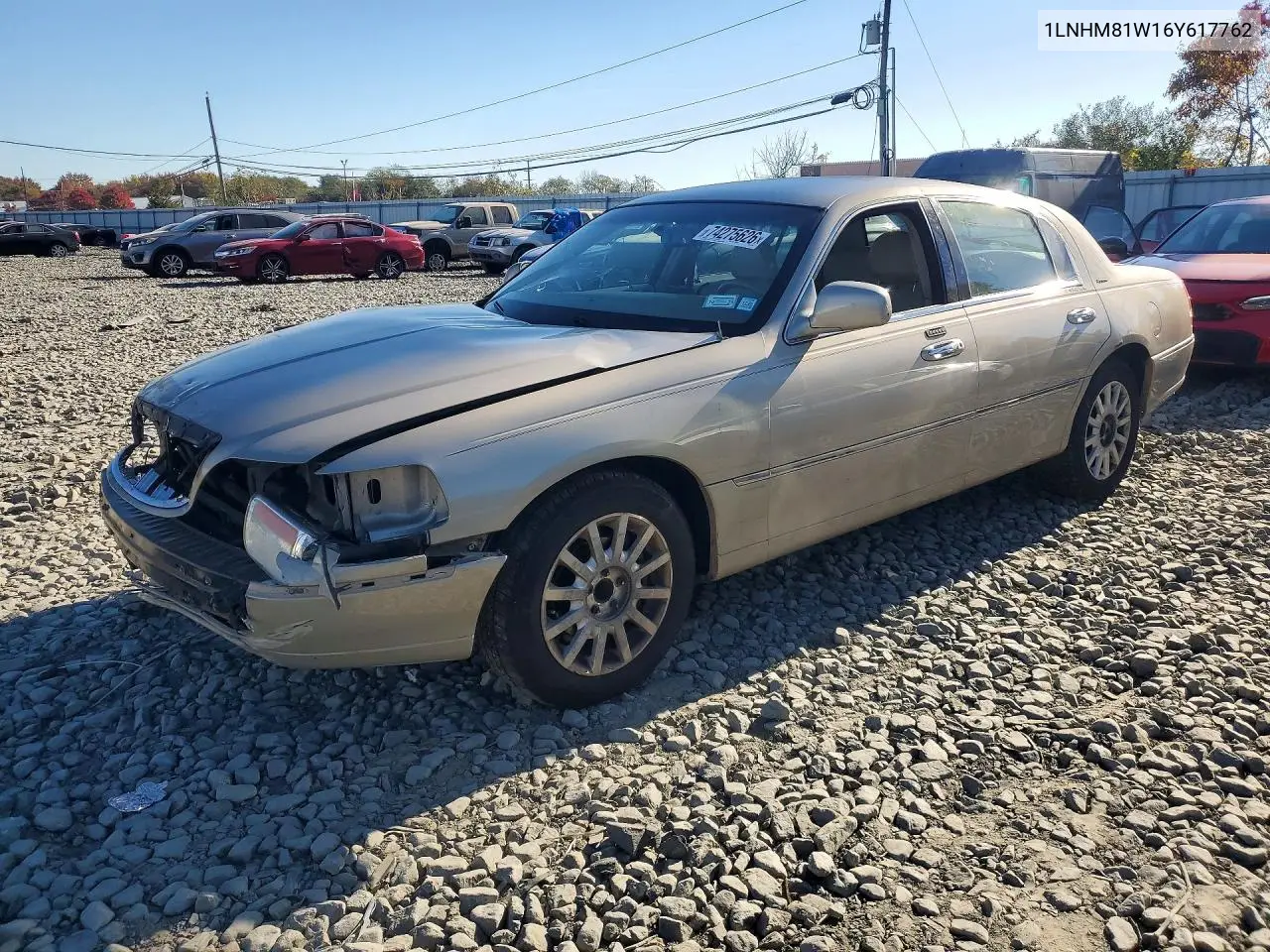 LINCOLN TOWN CAR 2006, VIN 1LNHM81W16Y617762