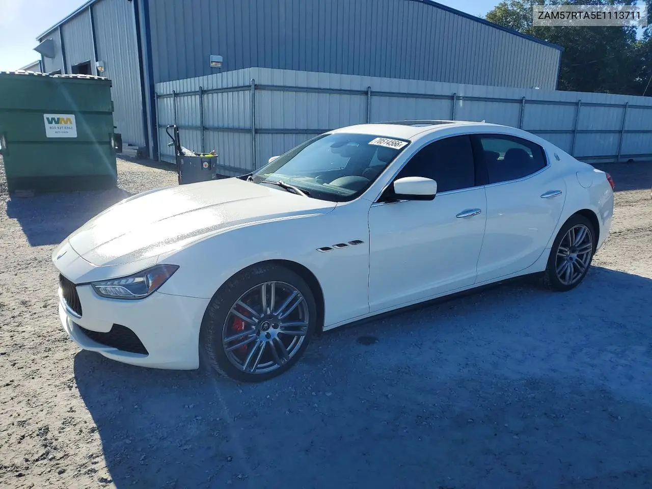 MASERATI GHIBLI 2014, VIN ZAM57RTA5E1113711