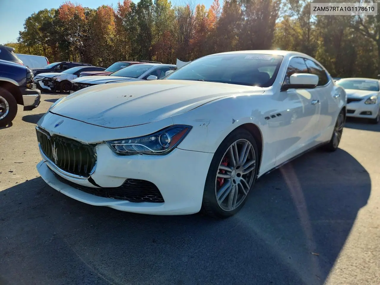 MASERATI GHIBLI 2016, VIN ZAM57RTA1G1178610