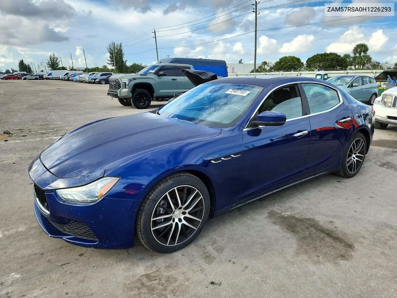 MASERATI GHIBLI 2017, VIN ZAM57RSA0H1226293