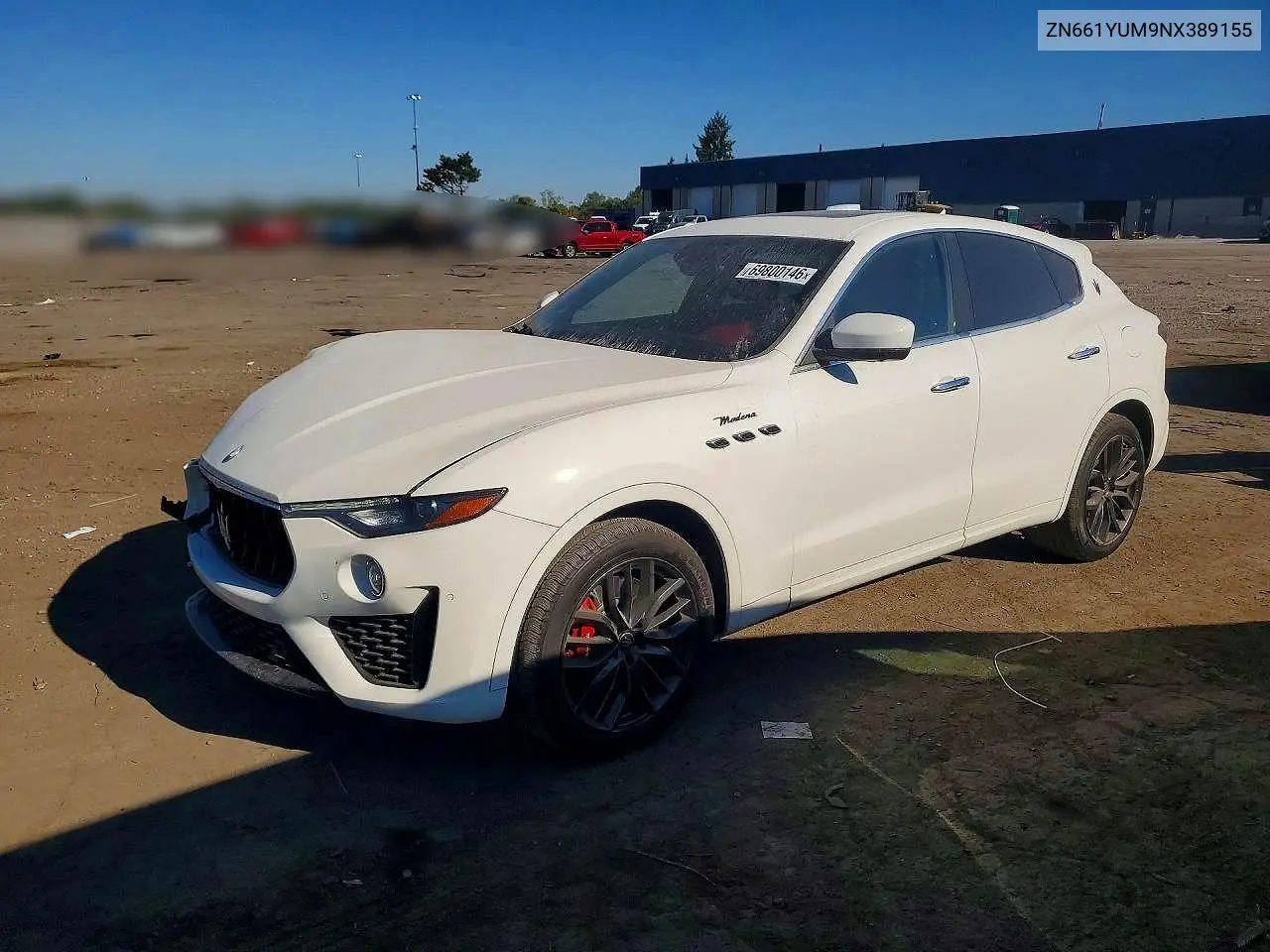 MASERATI LEVANTE 2022, VIN ZN661YUM9NX389155