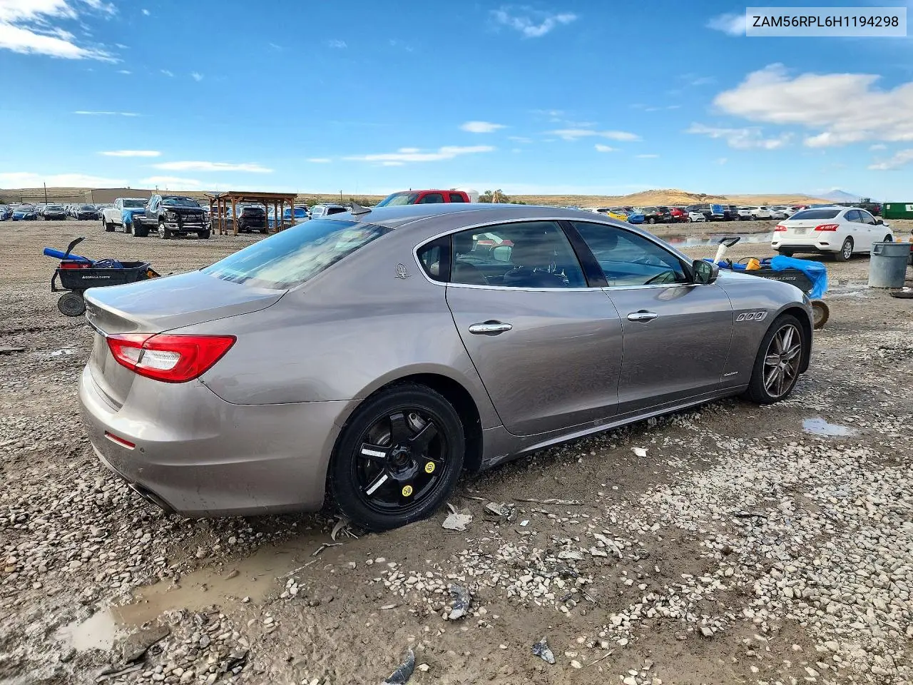 2017 MASERATI QUATTROPORTE VIN ZAM56RPL6H1194298 — фото 3