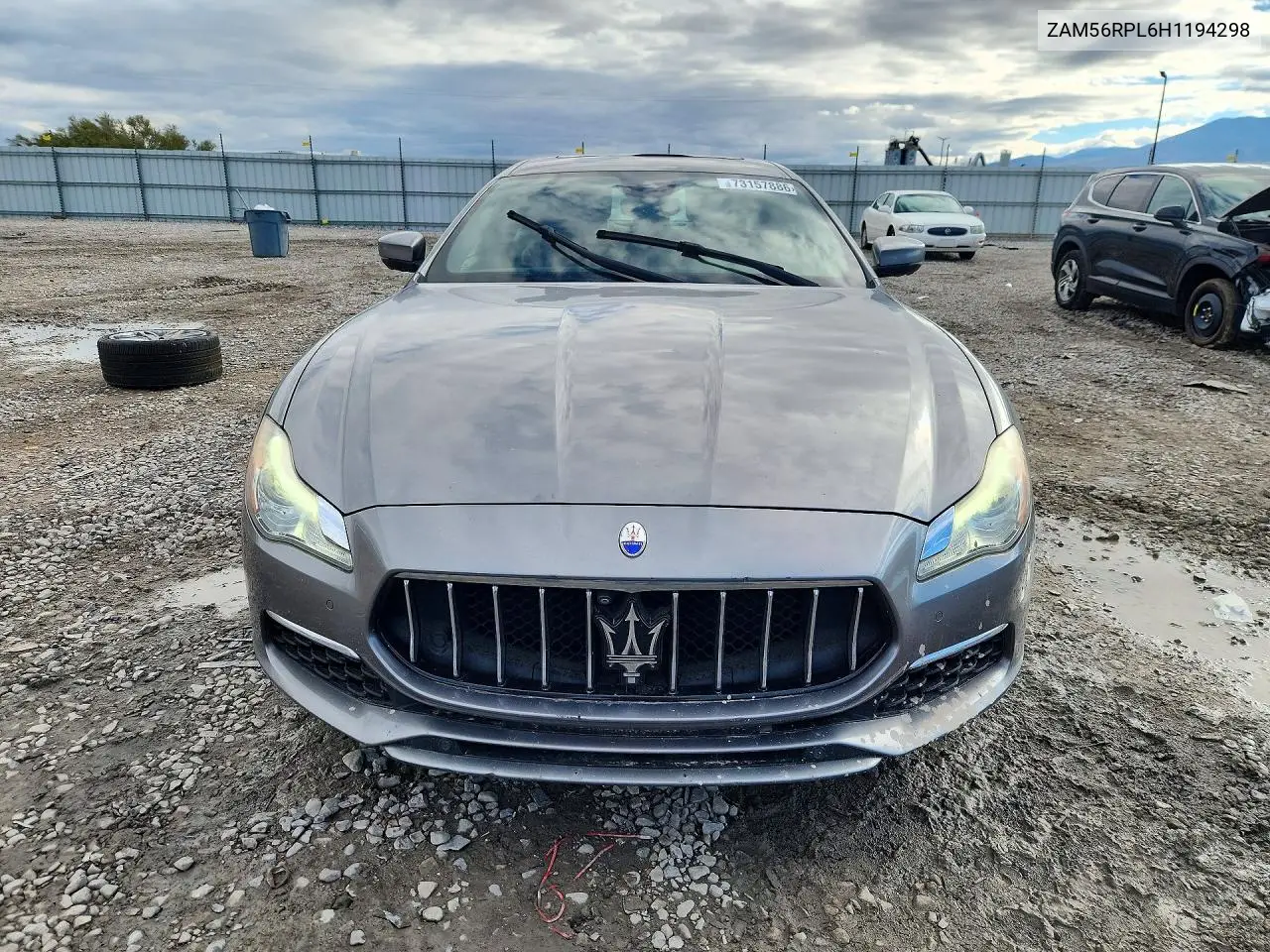 2017 MASERATI QUATTROPORTE VIN ZAM56RPL6H1194298 — фото 5