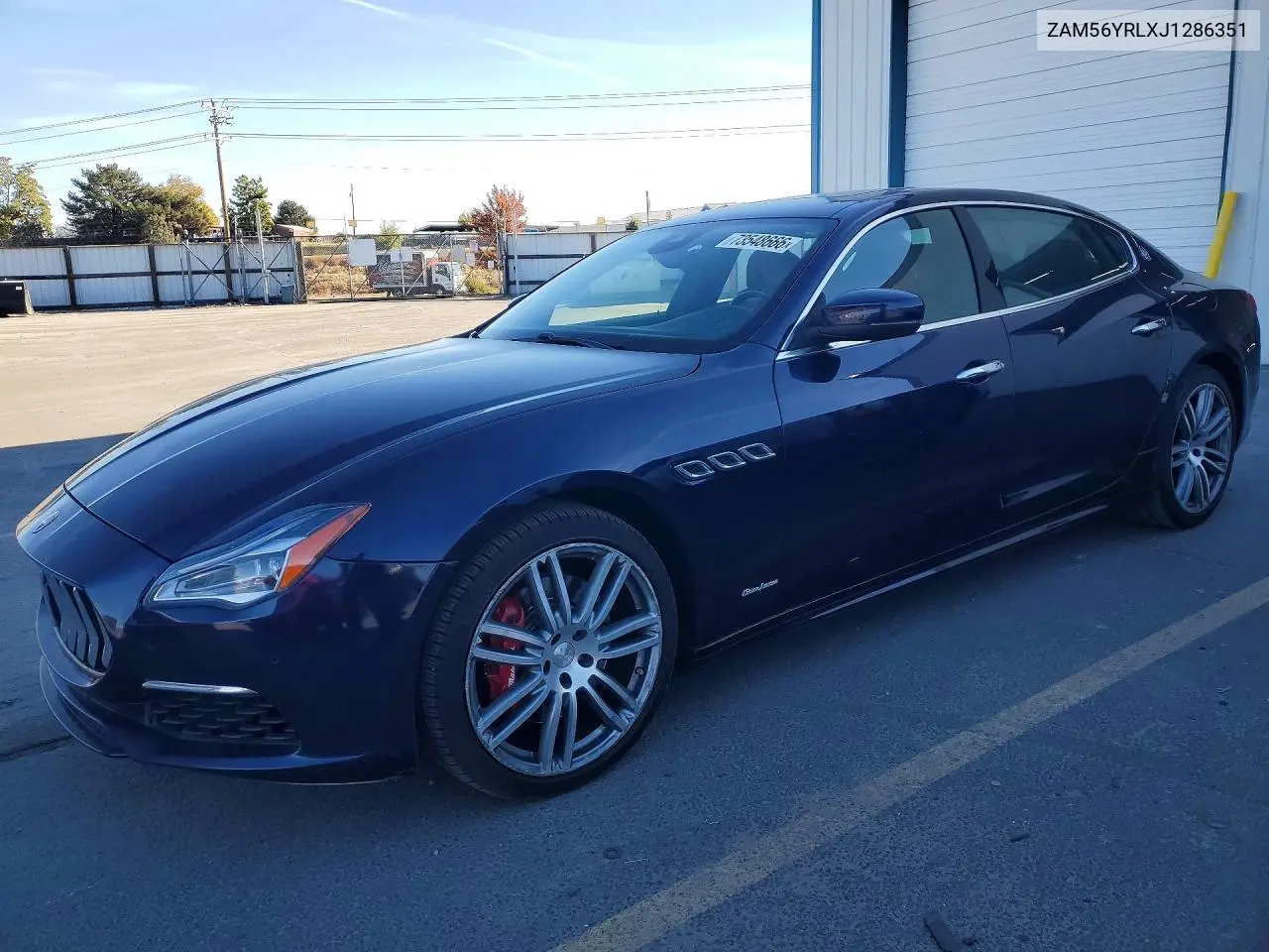 MASERATI QUATTROPORTE 2018, VIN ZAM56YRLXJ1286351