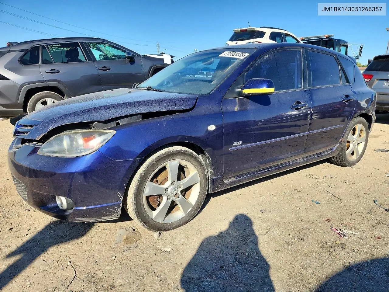 MAZDA 3 2005, VIN JM1BK143051266357