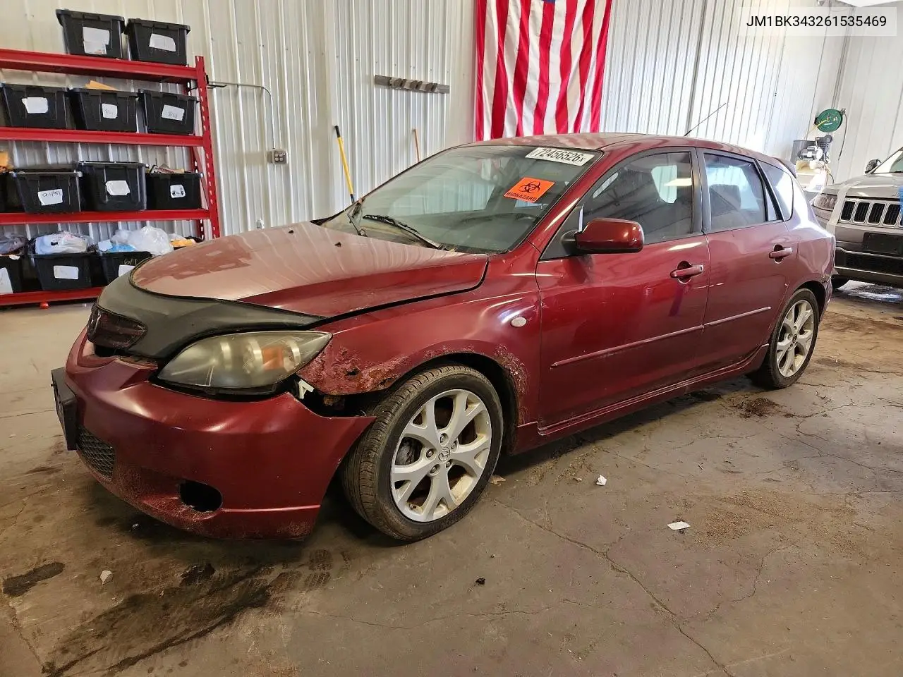 MAZDA 3 2006, VIN JM1BK343261535469
