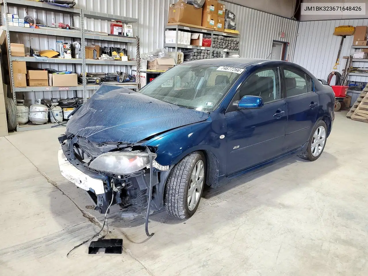 MAZDA 3 2007, VIN JM1BK323671648426