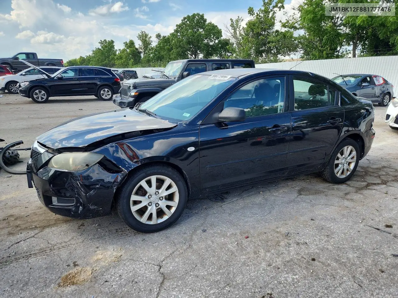 MAZDA 3 2008, VIN JM1BK12F881777476