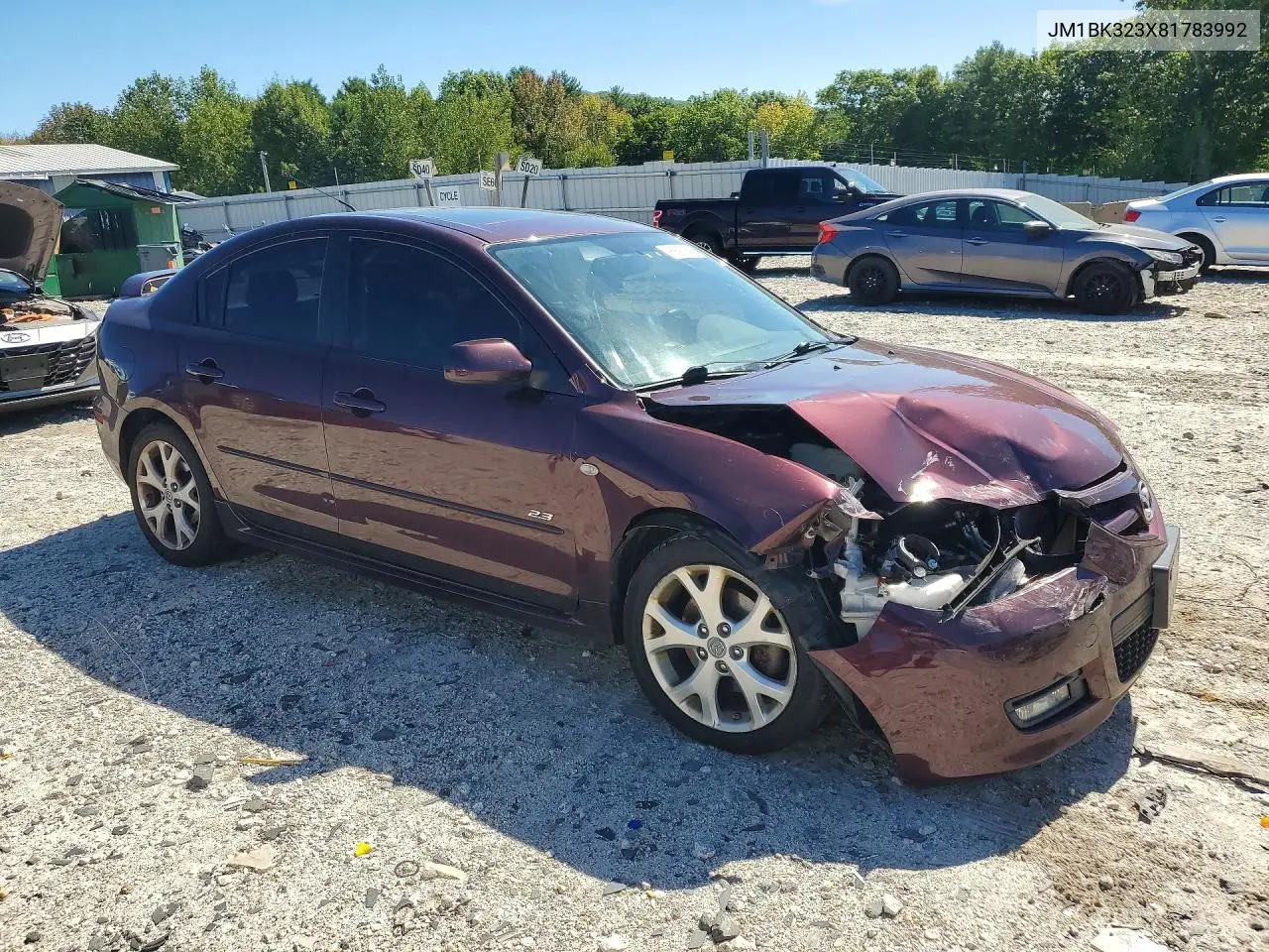 2008 MAZDA 3 VIN JM1BK323X81783992 — фото 4