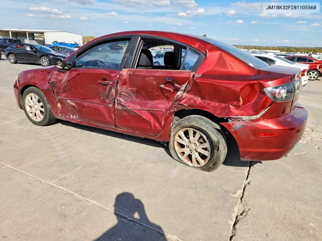 2008 MAZDA 3 VIN JM1BK32F281105568 — фото 2