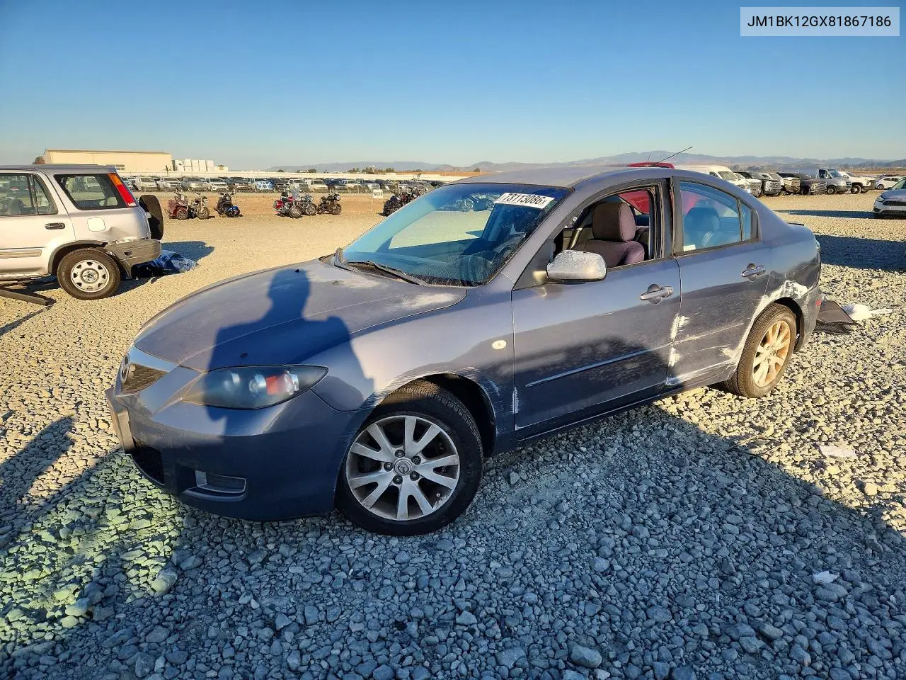 MAZDA 3 2008, VIN JM1BK12GX81867186
