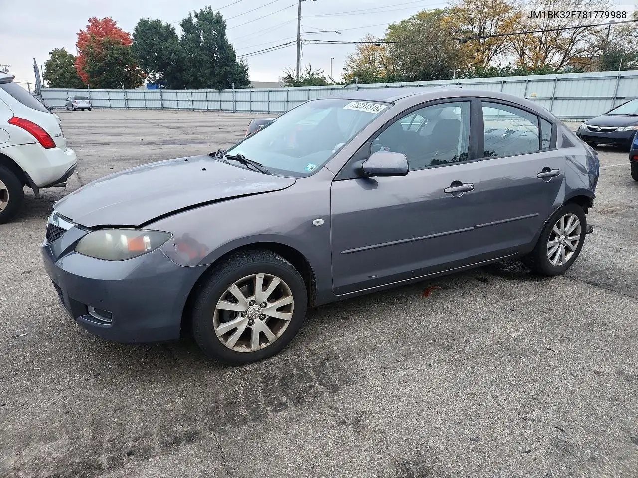 MAZDA 3 2008, VIN JM1BK32F781779988