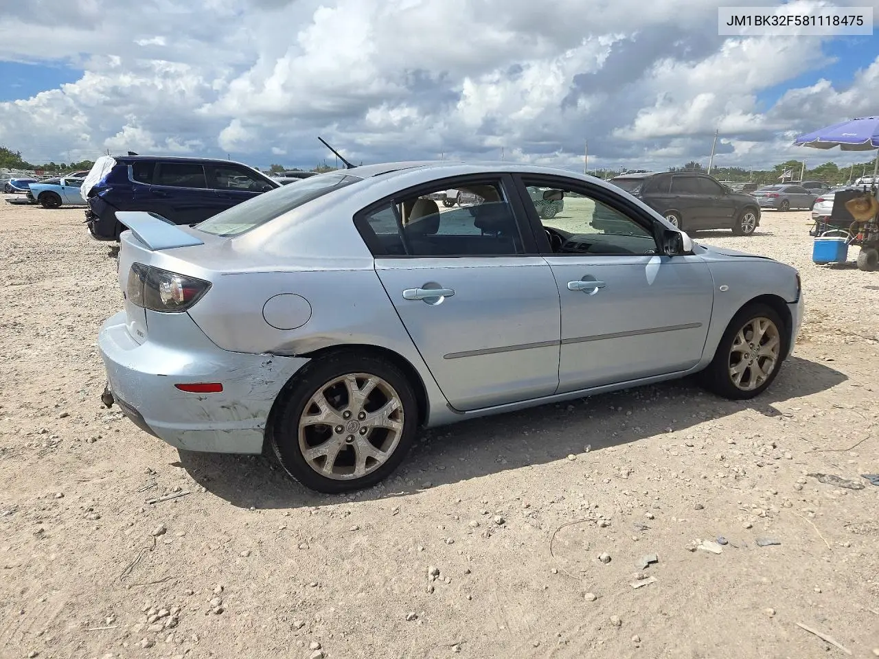 2008 MAZDA 3 VIN JM1BK32F581118475 — фото 3