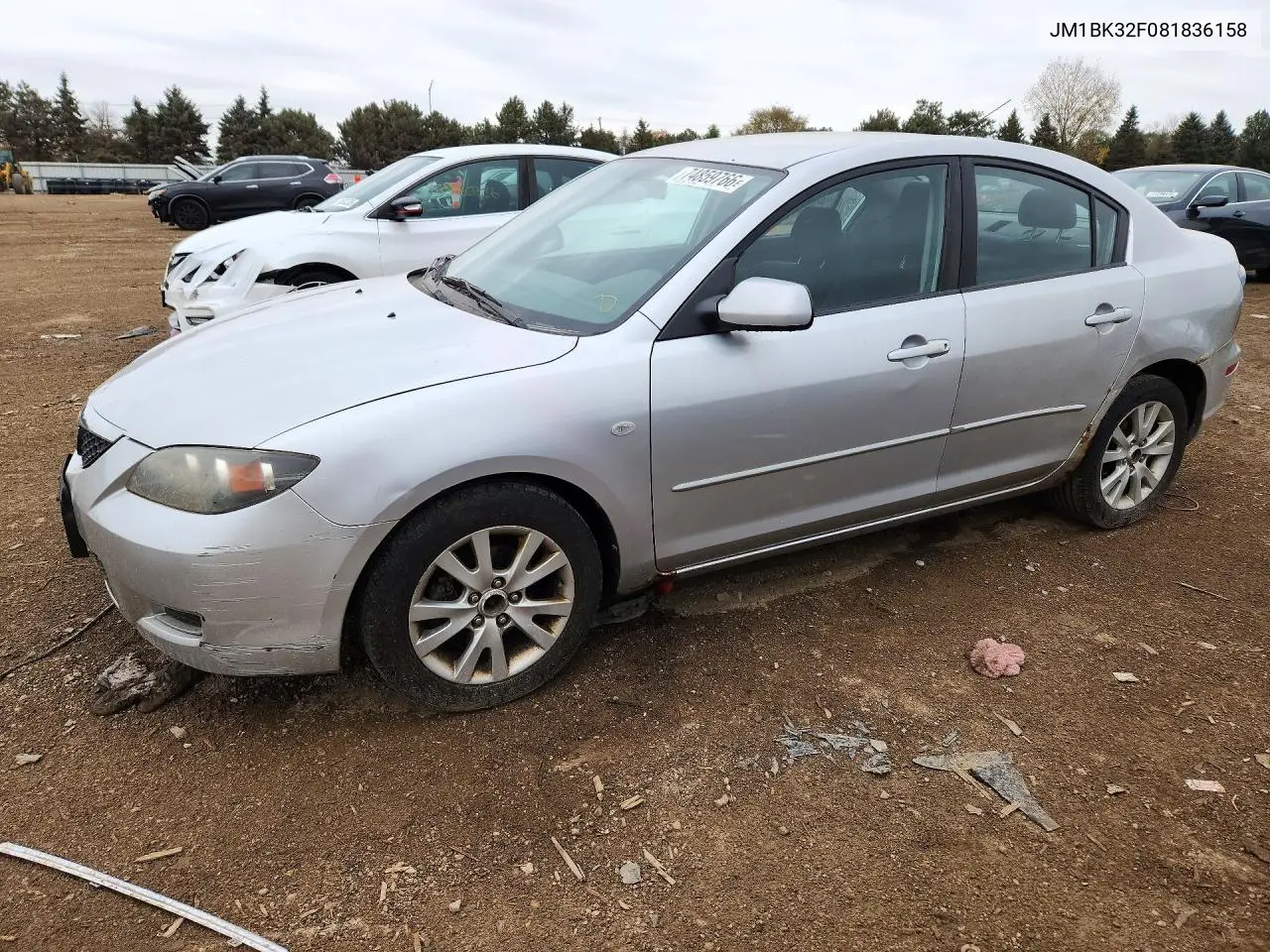 MAZDA 3 2008, VIN JM1BK32F081836158