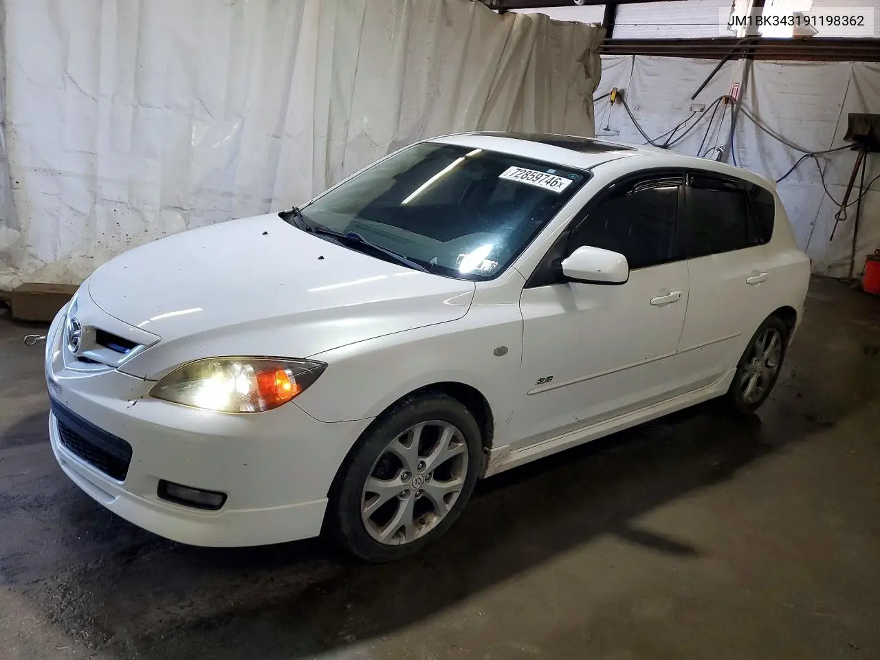 MAZDA 3 2009, VIN JM1BK343191198362