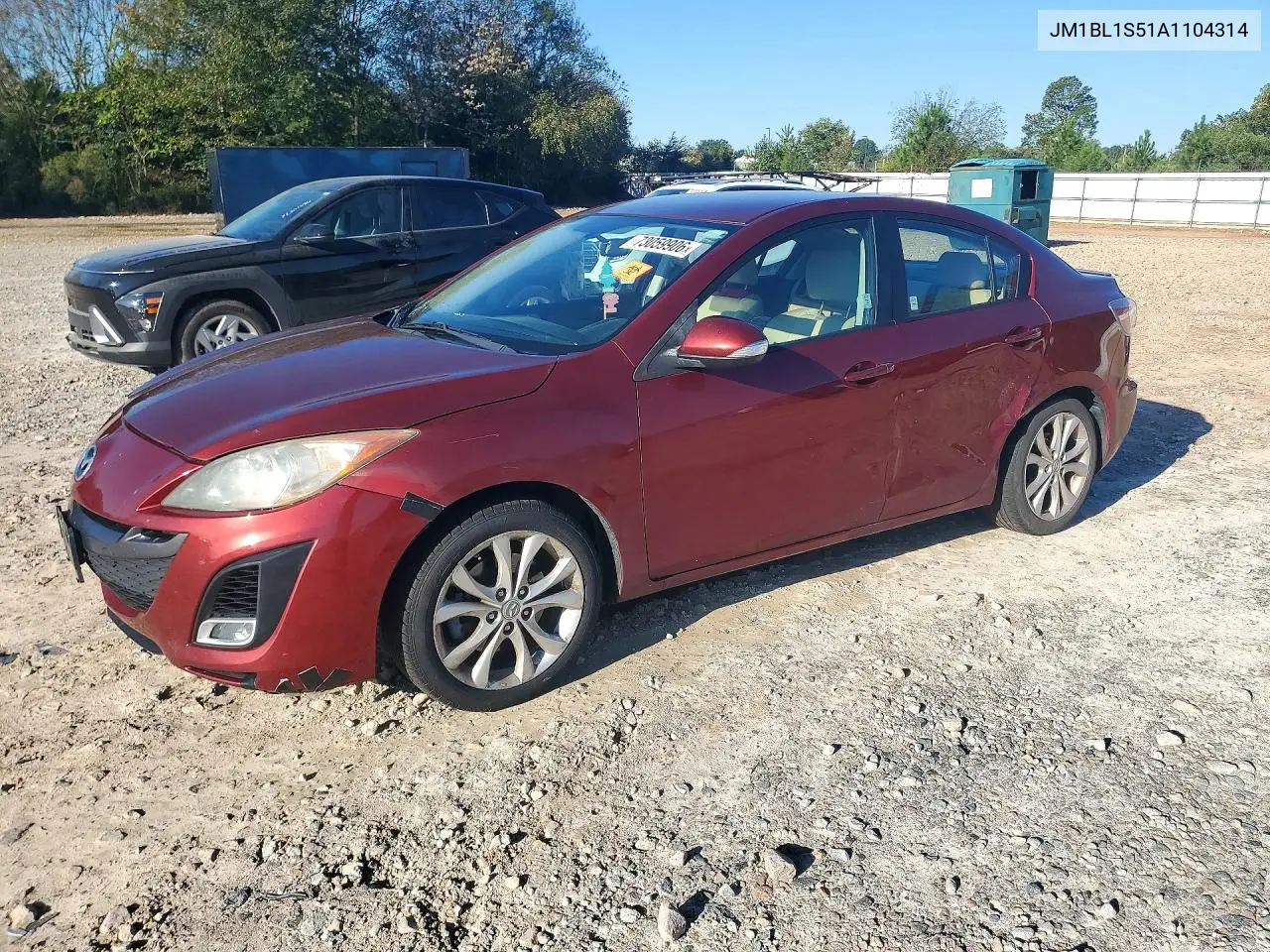 MAZDA 3 2010, VIN JM1BL1S51A1104314
