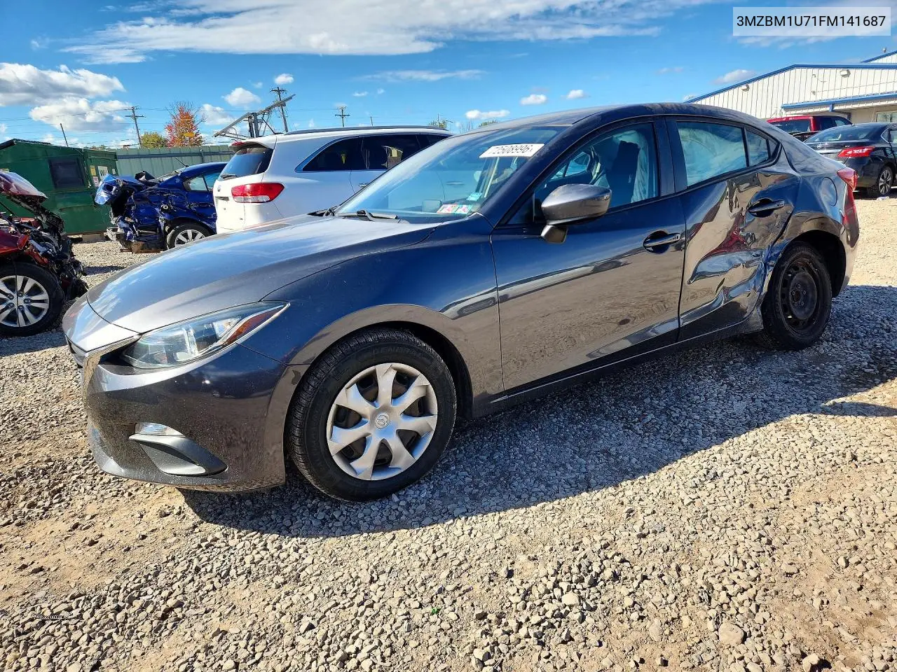 MAZDA 3 2015, VIN 3MZBM1U71FM141687