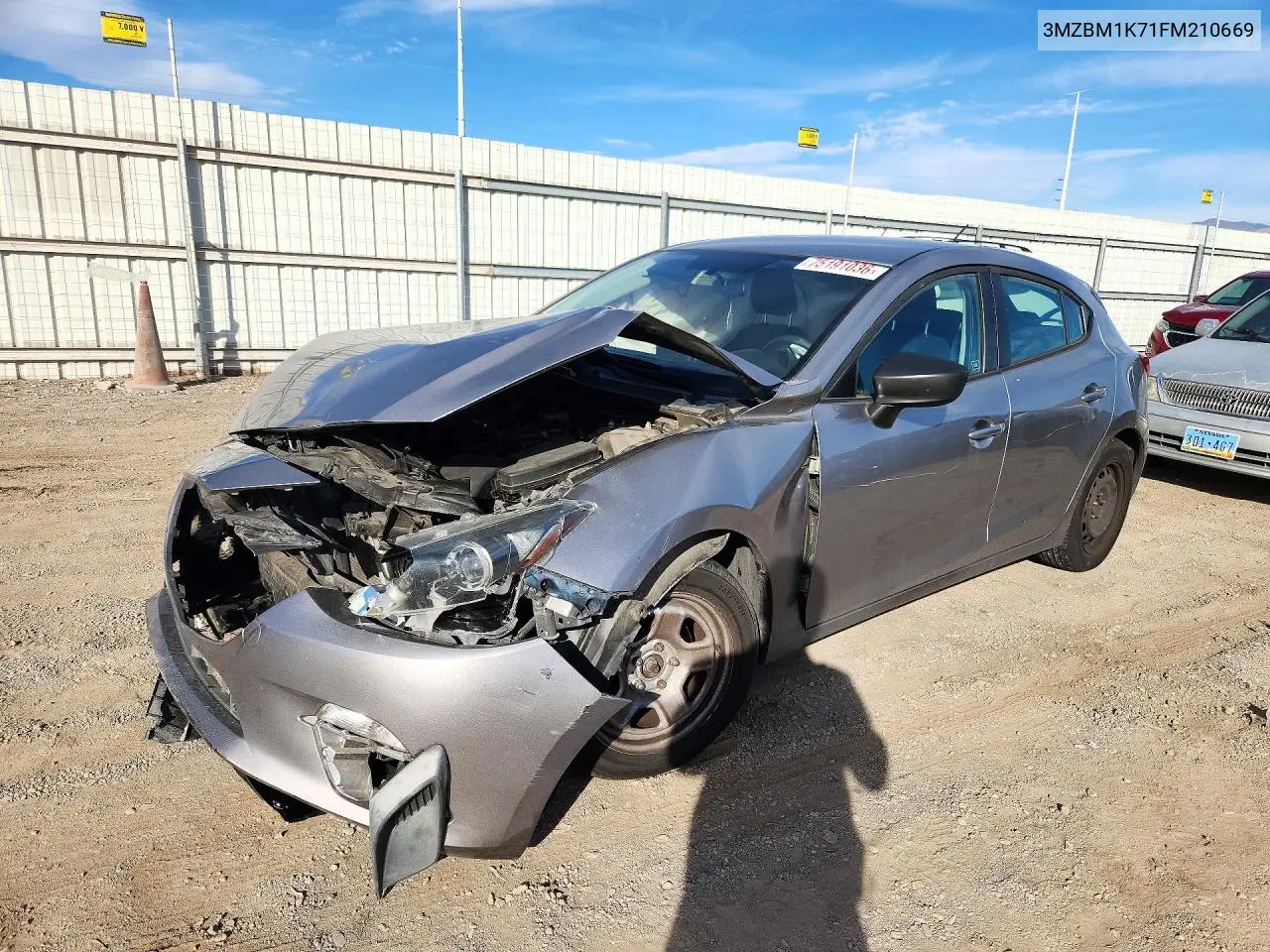 MAZDA 3 2015, VIN 3MZBM1K71FM210669