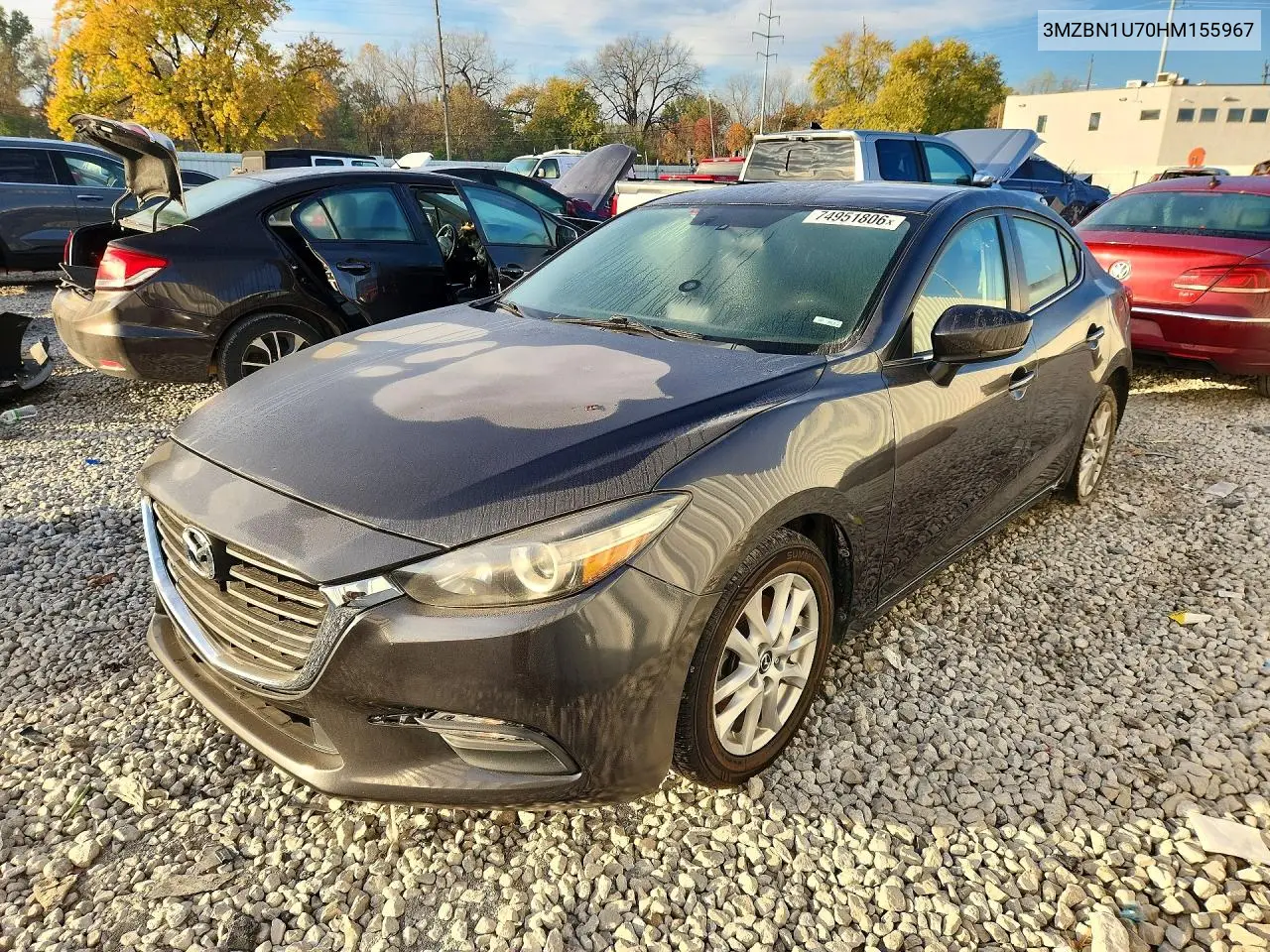 MAZDA 3 2017, VIN 3MZBN1U70HM155967