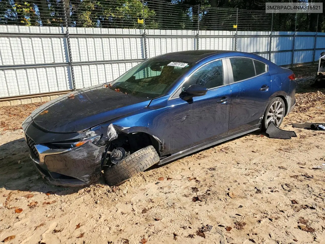 MAZDA 3 2022, VIN 3MZBPACL4NM316521