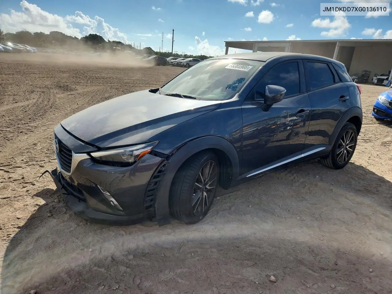 MAZDA CX-3 2016, VIN JM1DKDD7XG0136110