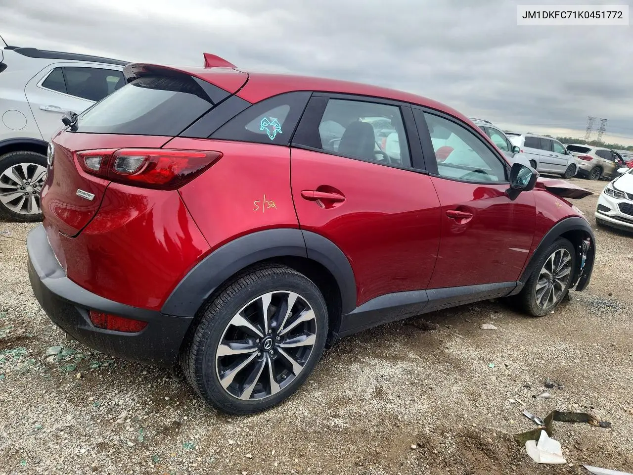 2019 MAZDA CX-3 VIN JM1DKFC71K0451772 — фото 3