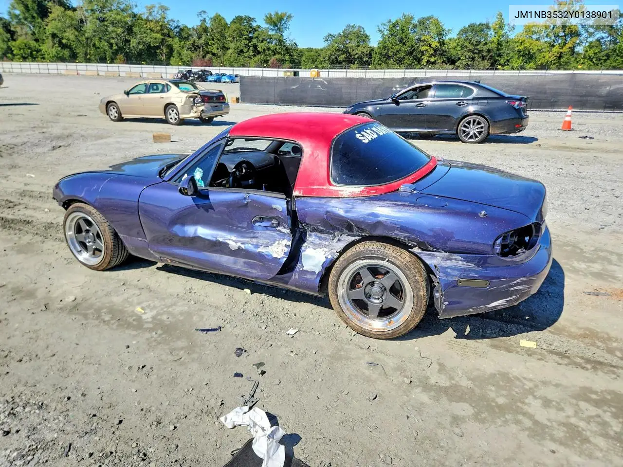 2000 MAZDA MX-5 VIN JM1NB3532Y0138901 — фото 2