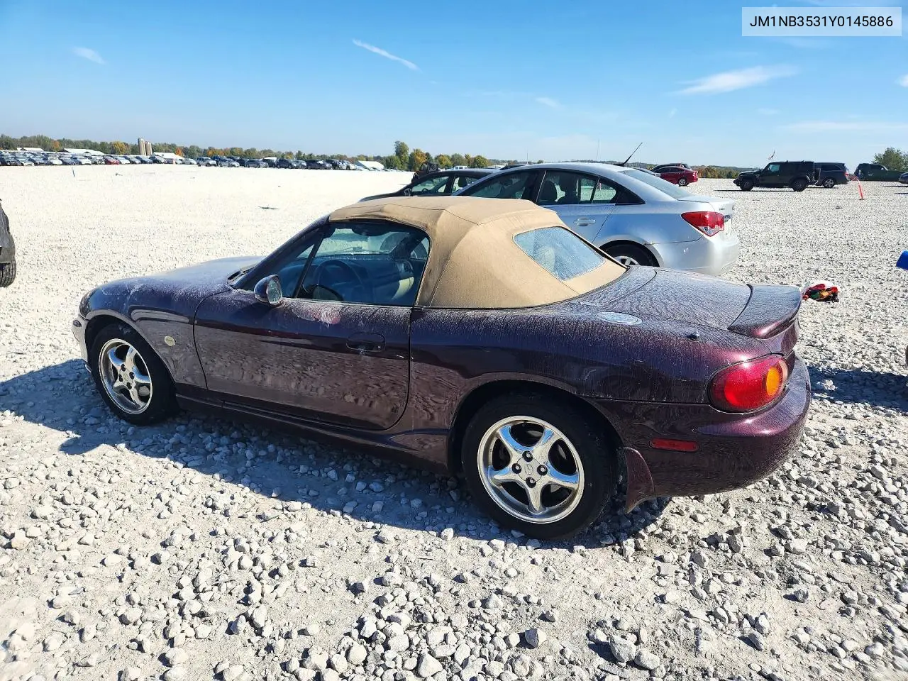 2000 MAZDA MX-5 VIN JM1NB3531Y0145886 — фото 2