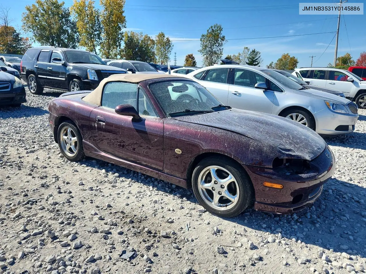 2000 MAZDA MX-5 VIN JM1NB3531Y0145886 — фото 4